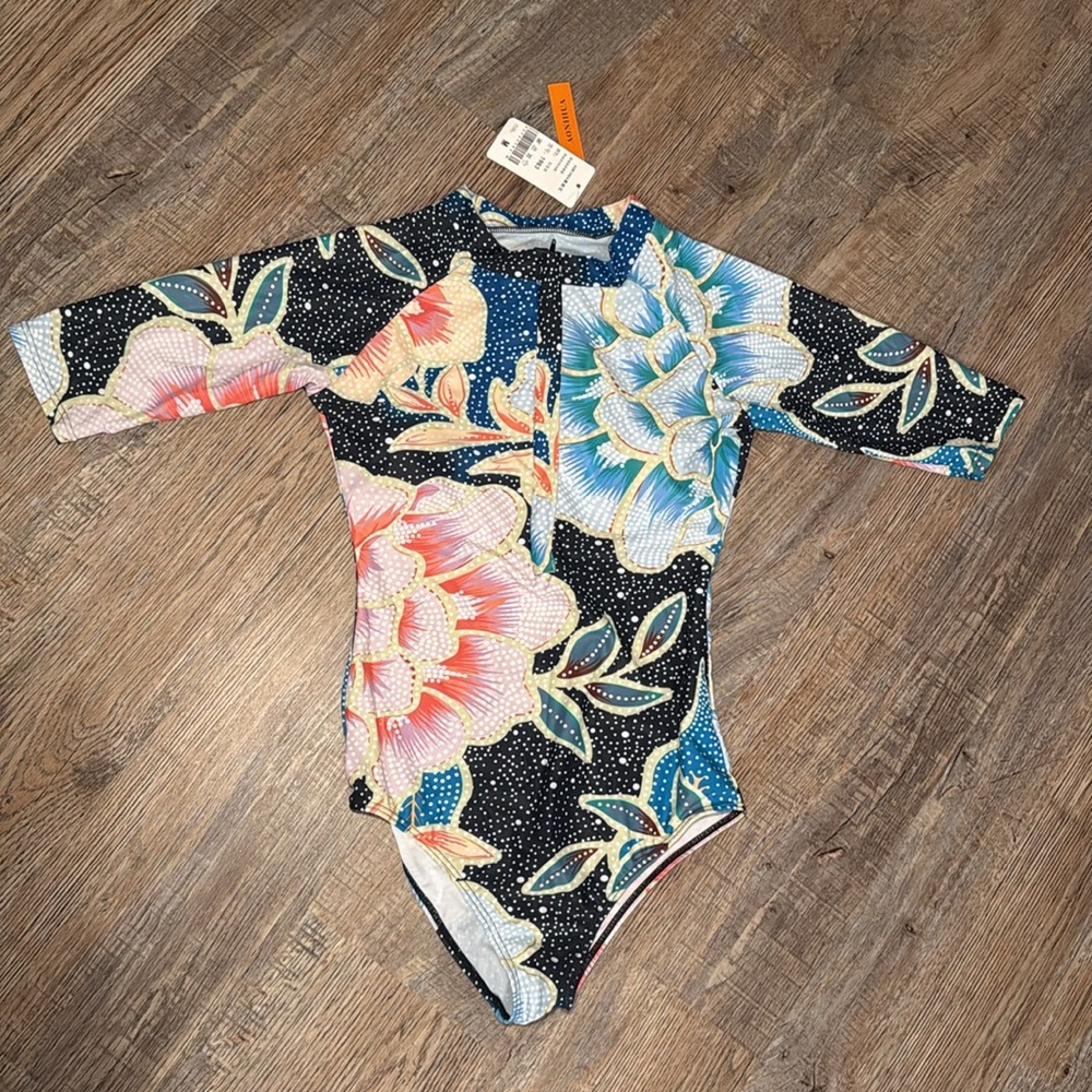 Swim one piece with long sleeve (elbow). size M